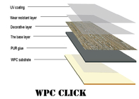 UV Coating WPC Vinyl Flooring Anti Slip Hand Scratch Grain